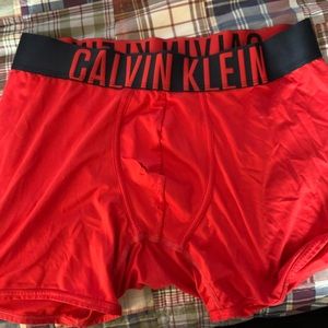 Red Calvin Klein boxer briefs